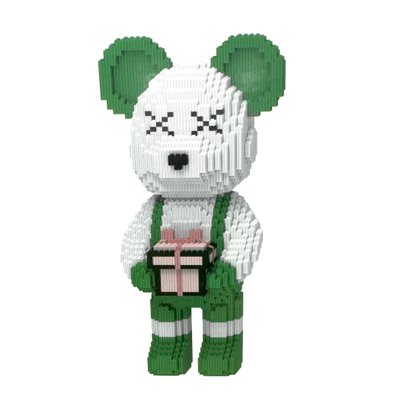 Конструктор Magic Blocks в виде мишки Bearbrick с подарком Цвет: Зелёный 43 см. A5000040 фото