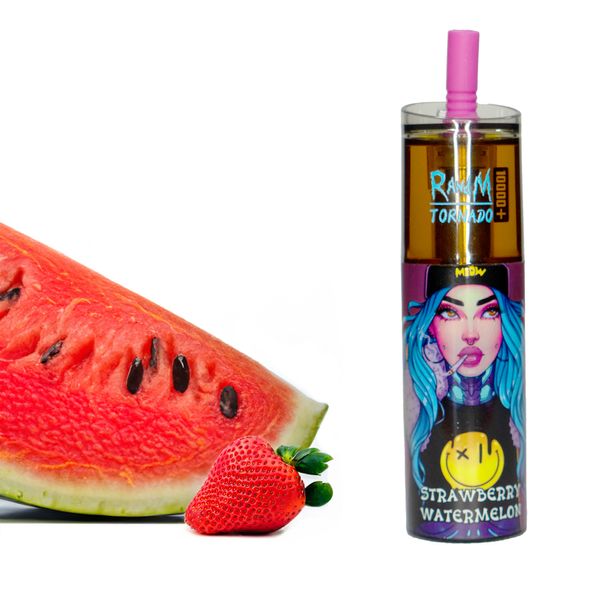 Одноразовые электронные сигареты - RANDM TORNADO 10000 PLUS - Strawberry watermelon (Клубничный арбуз) 900101 фото