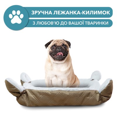 Лежак для котов собак 50×70 см (тёмно бежевый) A4000005 фото