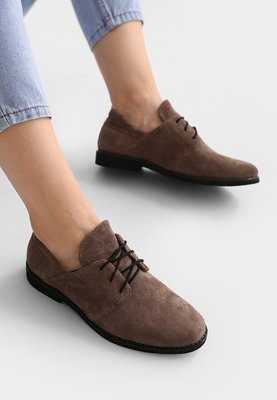 Жіночі замшеві туфлі коричневого кольору 3366OPTION25300 фото