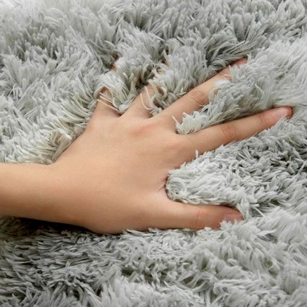 Хутряний ворсистий килимок Травичка 1х2 м / Світло сірий приліжковий килимок з довгим ворсом A1011000-1 фото
