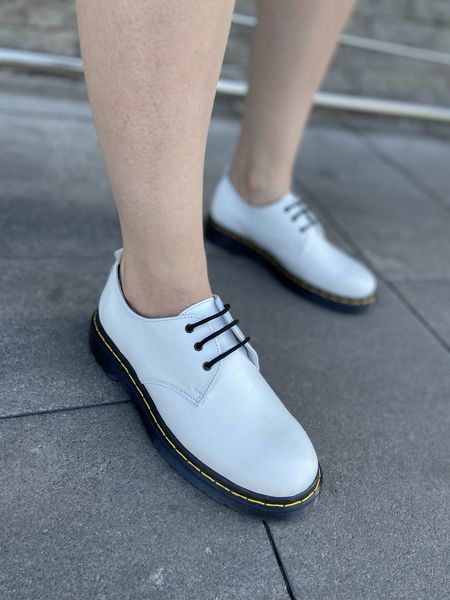Шкіряні білі туфлі зі шнурком 3391OPTION24605 фото