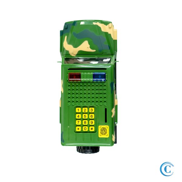Машинка сейф копілка, електронна з кодовим замком і сканером відбитка пальця (зелений камуфляж) A5000015 фото