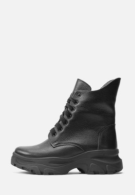 Стильні зимові черевики із натуральної шкіри чорного кольору 3664OPTION20851 фото