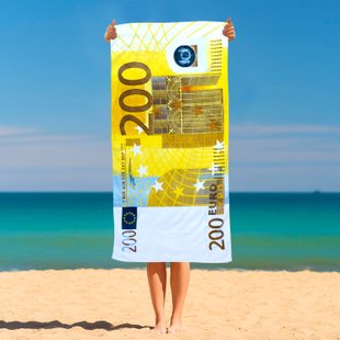 Рушник махровий 100% Cotton “200 євро” Beach towel “200 euros” A001932 фото