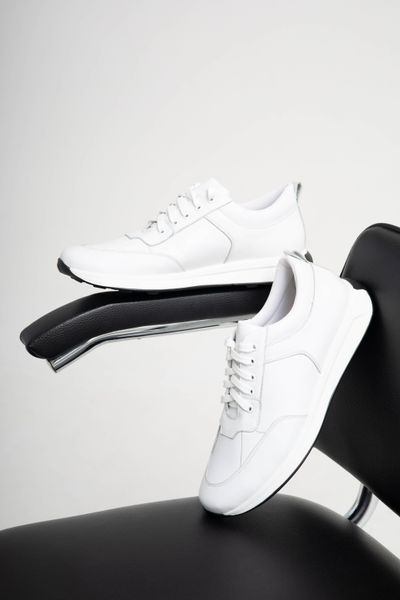 Білі чоловічі кросівки з натуральної шкіри 3718OPTION27619 фото