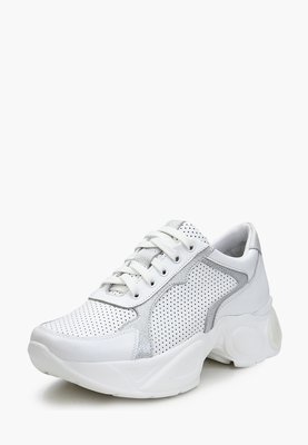 Женские белые кроссовки с серебристыми вставками 3773OPTION21843 фото