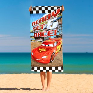 Рушник махровий 100% Cotton “Тачки Блискавка Маквін”. Beach towel “Cars, Lightning McQueen” A001933 фото