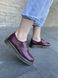 Жіночі бордові туфлі на шнурках та невисокій підошві 3566OPTION19862 фото 2
