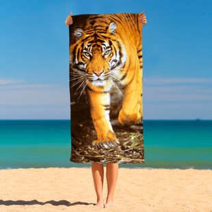 Рушник махровий 100% Cotton "Уссурійський тигр" Beach towel "Ussuriysky tiger" A001936 фото