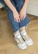 Легкі жіночі шкіряні кросівки білі з капучіно 3983OPTION23830 фото 2