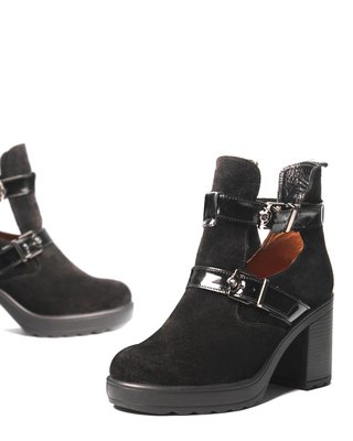 Стильные женские замшевые ботинки с ремнями 2936OPTION5630 фото