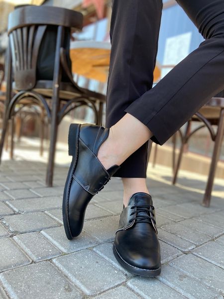 Чорні класичні туфлі на низькому ходу 3585OPTION22856 фото