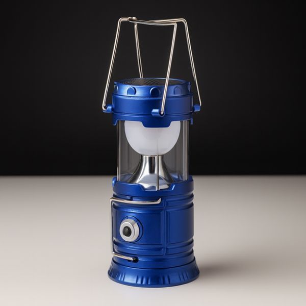 Великий розсувний кемпінговий ліхтар SOLAR CAMPING LAMP HT-5900 із сонячною батареєю (чорний, синій,золотистий) 21000026 фото