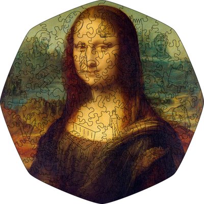 Фигурный деревянный пазл Мона Лиза (Леонардо да Винчи.) L 723 фото