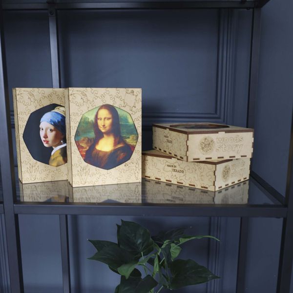 Фігурний дерев'яний пазл Мона Ліза (Леонардо да Вінчі) L 723 фото