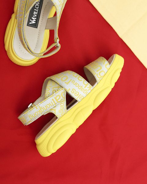 Жовті босоніжки у спортивному стилі 2636OPTION8914 фото