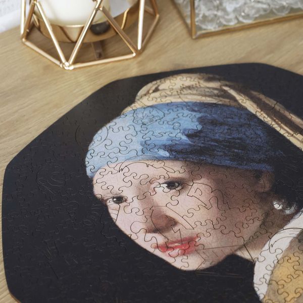 Фігурний дерев'яний пазл Дівчина з перловою сережкою (Ян Вермер) L 727 фото